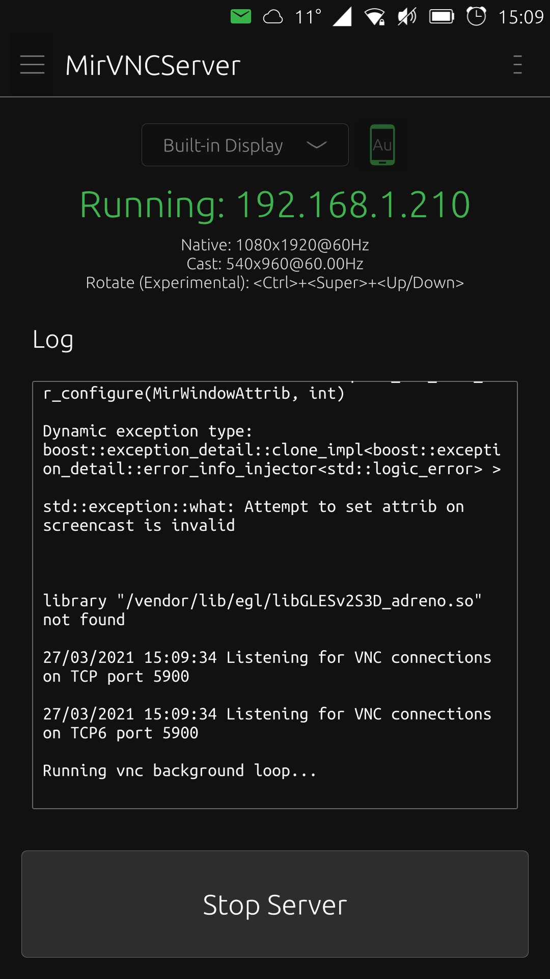 MirVNCServer